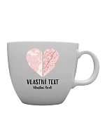 Personalizovaný MEGA XXL keramický hrnek 1 000 ml - Dvě místa, jedno srdce