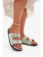 Dámské Pantofle S Přezkami Mátové Oliena