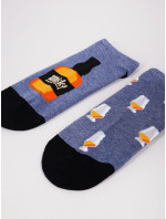 Yoclub Kotníkové vtipné bavlněné ponožky Vzory Barvy Námořnická modrá