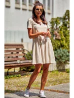 Dámské šaty M205 béžové pruhy - Infinite You