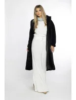 Černý dámský plyšový oversize kabát Ann Gissy (AG1-J9172)