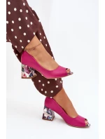 Kožené lodičky se zdobeným podpatkem Fuchsie Lewski Shoes 2608/K