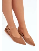 Dámské baleríny s přezkou Tanelia – camel