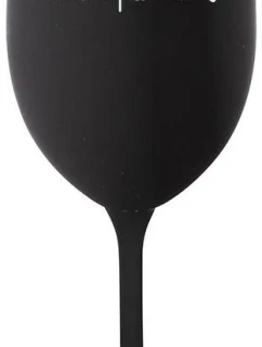 ÚKLID POČKÁ - černá sklenice na víno 350 ml