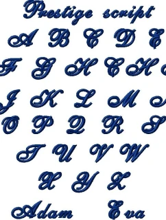 Výšivka jméno Prestige script