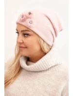 Dámská čepice s ozdobnými chlupatými květinami elegantní černá Dámská čepice s ozdobnými chlupatými květinami elegantní černá