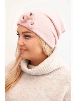 Dámská čepice s ozdobnými chlupatými květinami elegantní černá Dámská čepice s ozdobnými chlupatými květinami elegantní černá