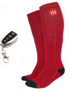 GLOVII POWERBANK VYHŘÍVANÉ PONOŽKY VELIKOST L (41-46), ČERVENÉ, BATERIE, NABÍJEČKA A DÁLKOVÉ OVLÁDÁNÍ V BALENÍ, GQ3L