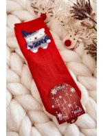 Mládež Hladké Ponožky S Medvídkem červene