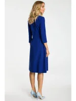 M335 Šaty se skříňkovým záhybem vpředu - královská modř