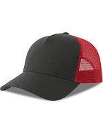 Atlantis Headwear Rapper Cotton-S 5 panelová Trucker kšiltovka 33.0260 dark grey/red