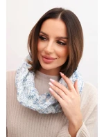 Dámský pletený měkký melírovaný zimní šál KN25 modrý