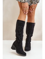 Dámské Kozačky Na Podpatku Před Koleno Černé Erisorae Dámské Kozačky Na Podpatku Před Koleno Černé Erisorae