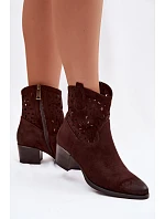 Dámské otevřené kotníkové boty Vinceza 58452 Čokoládové