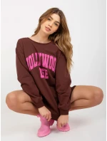 Mikina VI BL 3102.01P hnědá a růžová Mikina VI BL 3102.01P hnědá a růžová