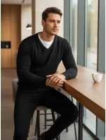 Pánský černý svetr FashionStreet WX1883