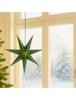 FSC Závěsná papírová dekorace STAR 18x60CM ZELENÁ 7 RÁMEČKŮ MICA