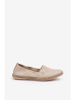 Elegantní Kožené Espadrilky Dámské Béžové Zazoo 10177 Elegantní Kožené Espadrilky Dámské Béžové Zazoo 10177