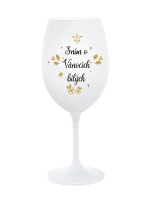 SNÍM O VÁNOCÍCH BÍLÝCH - bílá sklenice na víno 350 ml