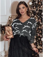 RIBBLOOM dámský svetr s mašlemi černý FashionStreet MY2360