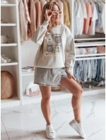 Dámská oversize mikina s medvídky MISOBEARS šedá FashionStreet BY1436