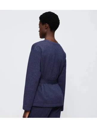 Cozy Comfort Robe Top Quilted - BLUE - TRIUMPH BLUE - TRIUMPH