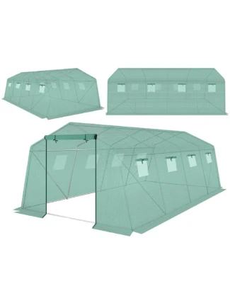 ZAHRADNÍ TUNEL 300x600x200 cm PE KONSTRUKCE ZELENÁ OCEL