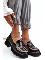 Kožené dámské mokasíny D&A MR870-32 černé