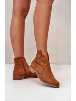 Dámské Botky S Prodyšným Designem Na Plochém Podpatku Camel S.Barski HY42-151 Dámské Botky S Prodyšným Designem Na Plochém Podpatku Camel S.Barski HY42-151