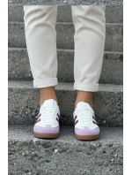 Kožené síťované dámské tenisky Zazoo N1318 bílo-fialové