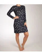 Dámská noční košile 11232-438-2 tm. modrá se vzorem - Rebelle