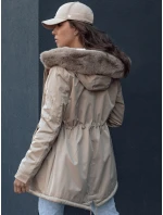 Dámská zimní bunda parka s kožešinou ERISS béžová FashionStreet TY4532