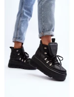 Zazoo 3416 Kožené dámské sportovní boty černé