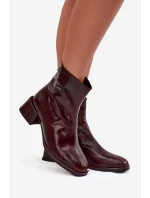 Dámské kotníkové boty z přírodní kůže na klíně vyhřívané D&A CR52-715 bordó Dámské kotníkové boty z přírodní kůže na klíně vyhřívané D&A CR52-715 bordó