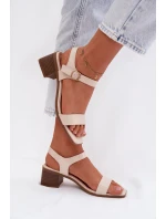 Dámské sandály Eko Kůže na klínu Béžové Sabela