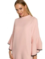 Dámské šaty M698 Pudr růžová - MOE Dámské šaty M698 Pudr růžová - MOE