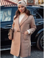 Dámský oversize dlouhý kabát BARALITE z jehněčí kůže béžový FashionStreet NY0710