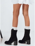 Dámské semišové kozačky na podpatku černé FashionStreet ZY1222