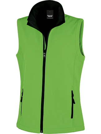 Result R 232F Dámská 2-vrstvá softshell vesta "Printable" 30.232F vivid green/black