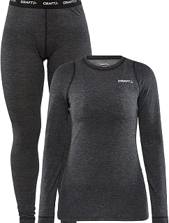 Craft Corporate Wool Merino Set W Dámská sada merino spodního prádla 81.9710 black melange