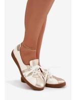 Kožené dámské polobotky typu barefoot Zazoo N1341 bílozlaté