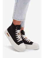 Dámské tenisky na platformě s přezkami černé Gracella