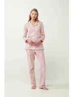 Vamp - Růžové pyžamo s potiskem na knoflíky 21392 - Vamp Vamp - Růžové pyžamo s potiskem na knoflíky 21392 - Vamp