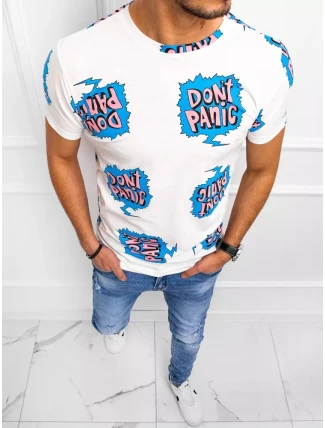 Pánské bílé tričko s potiskem FashionStreet RX5130 Pánské bílé tričko s potiskem FashionStreet RX5130