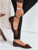 Dámské semišové hnědé baleríny FashionStreet ZY1053