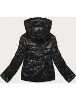 Černo-zelená dámská bunda s barevnou kapucí (BH2005) Černo-zelená dámská bunda s barevnou kapucí (BH2005)