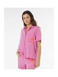 Dámské tričko RIP CURL Hotel Malibu Embroid Shirt, růžové