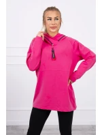 Tunika na zip s kapucí Oversize fuchsiová Tunika na zip s kapucí Oversize fuchsiová
