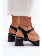 Dámské sandály na nízkém podpatku z ekologické kůže Sergio Leone SK876 Černé