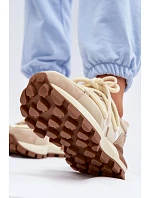 Kožené semišové dámské tenisky GOE TT2N4021 Béžové